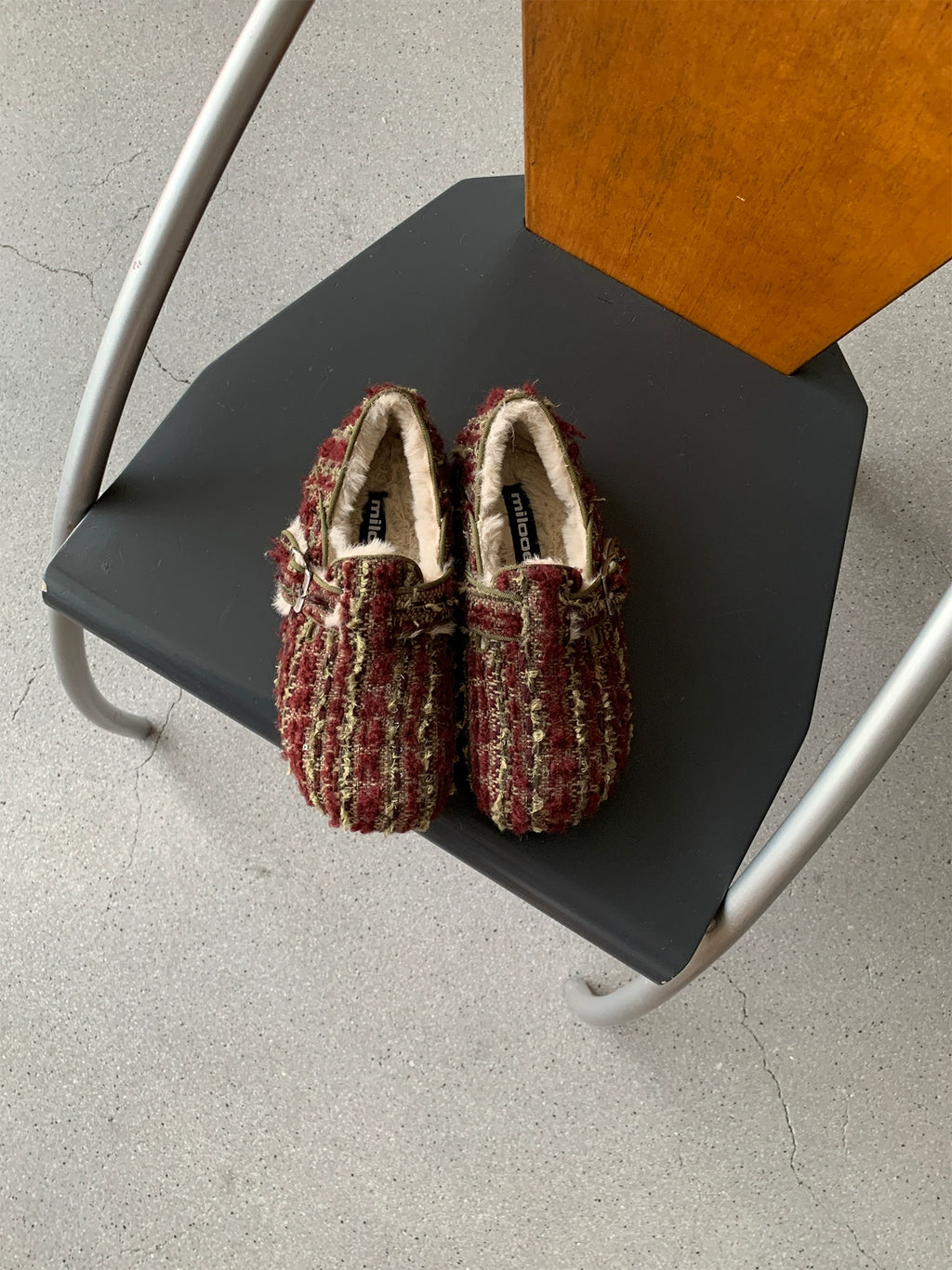 Milooey Vintage Leather Fleece Round Head Shoes