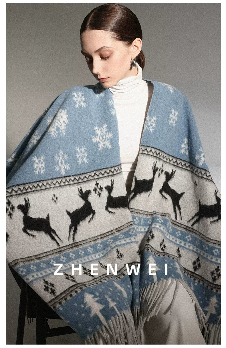 ZHENWEI Cape Enlarged and Widened Scarf Shawl Dual-purpose