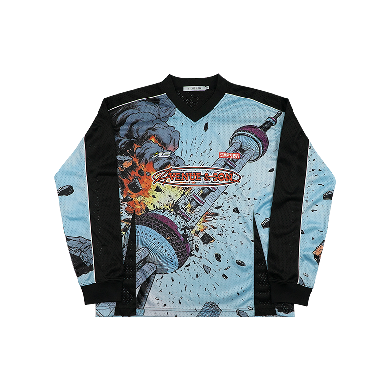 AVENUESON Comic Style Theme Quick-drying Breathable Long-sleeved T-shirt