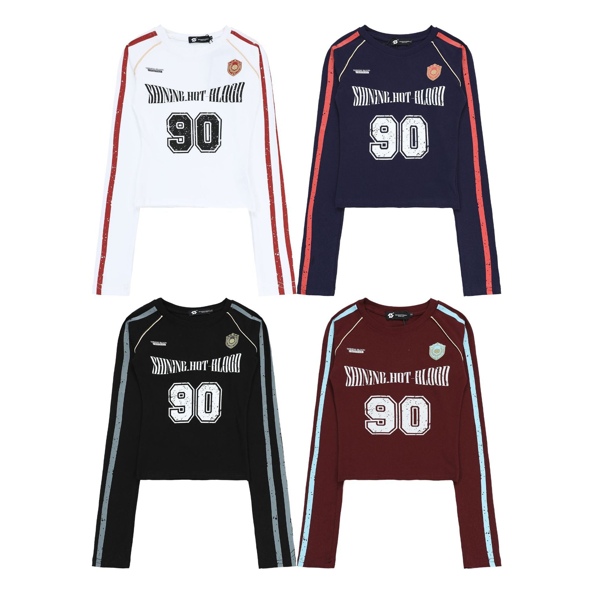CHANYOOU Retro Three-bar Front Shoulder Short Long Sleeve