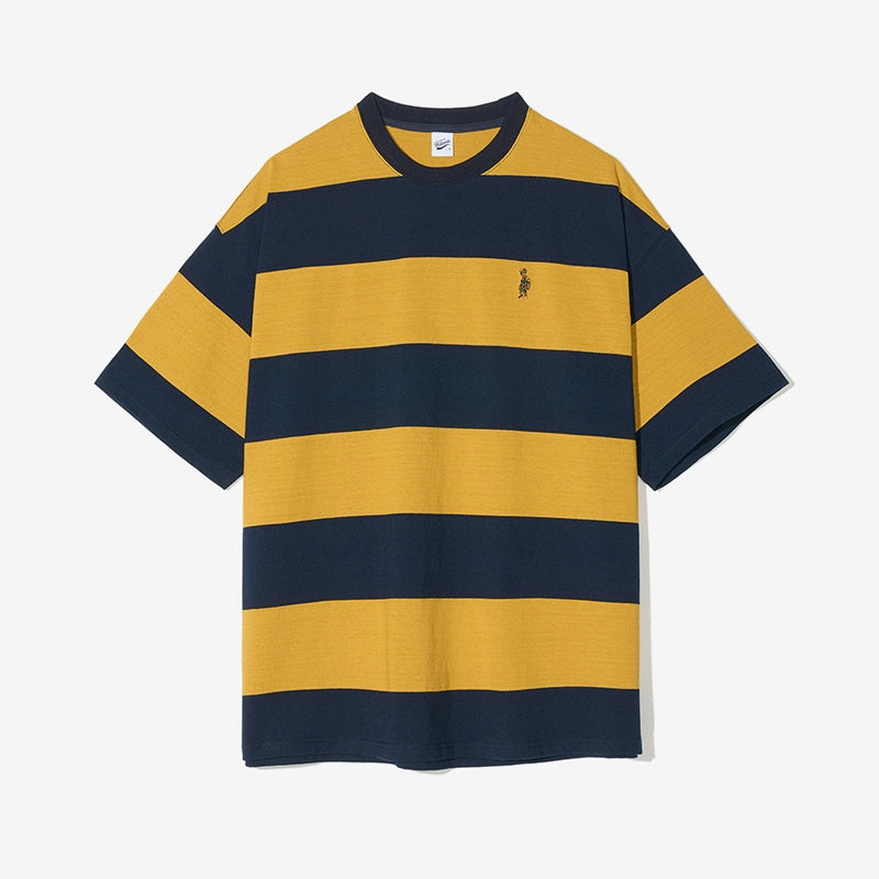 PARTIMENTO Coarse Striped Contrasting Tee