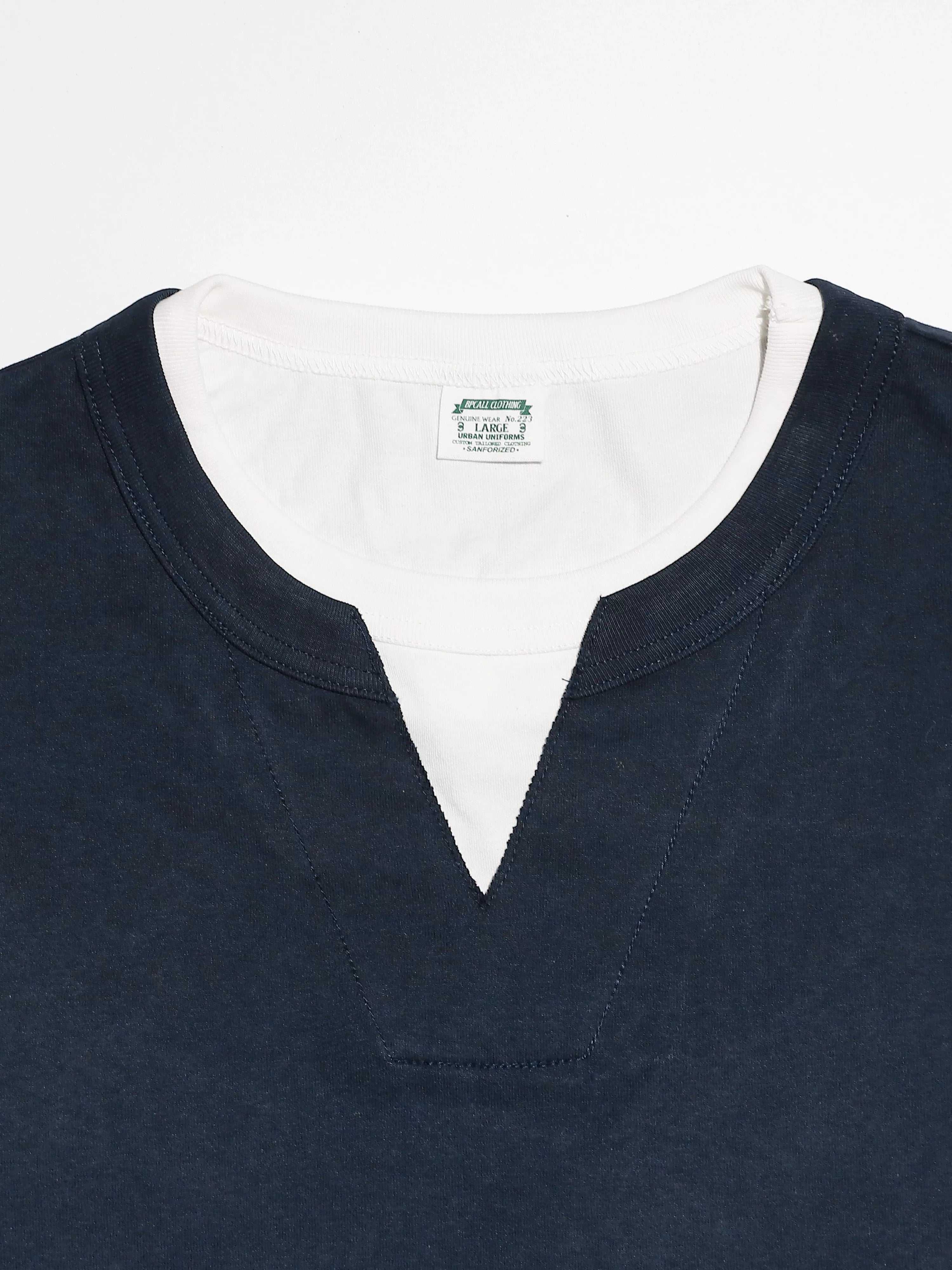 BPCALL Simple Loose Casual Fake Two Long Sleeves