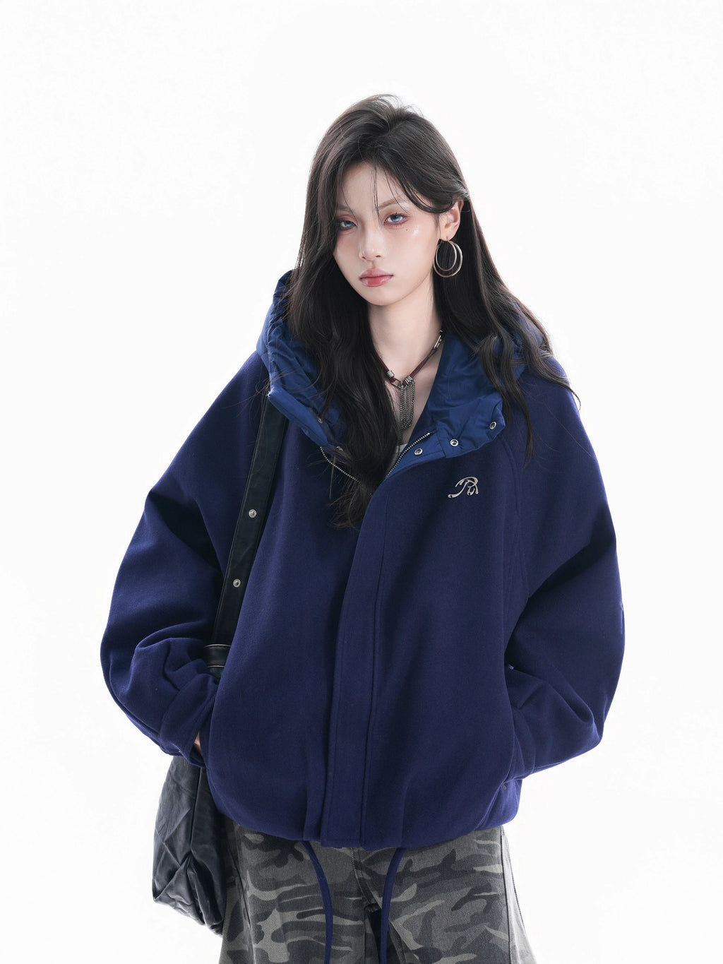 Zuocisankon Classy Hooded Woolen Cotton Jacket