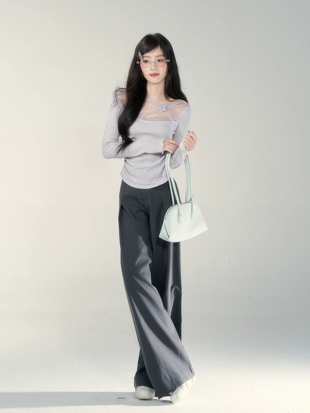 Wildberry High Waist Casual Loose Versatile Wide Leg Pants