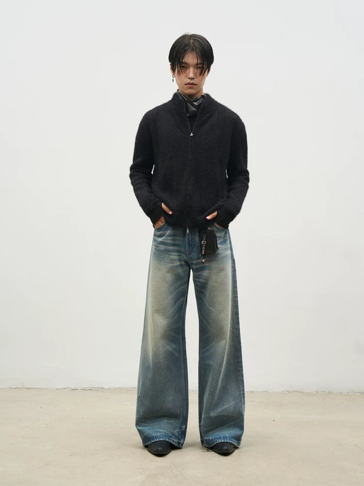 SOUTHFISH Crew Neck Slack Cardigan Sweater