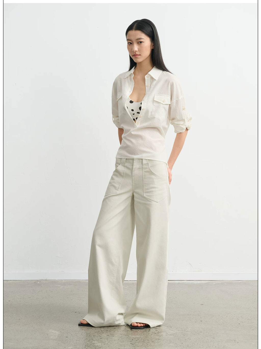 LINY LIBERTY Minimalist Old Low-rise Wide-leg Jeans