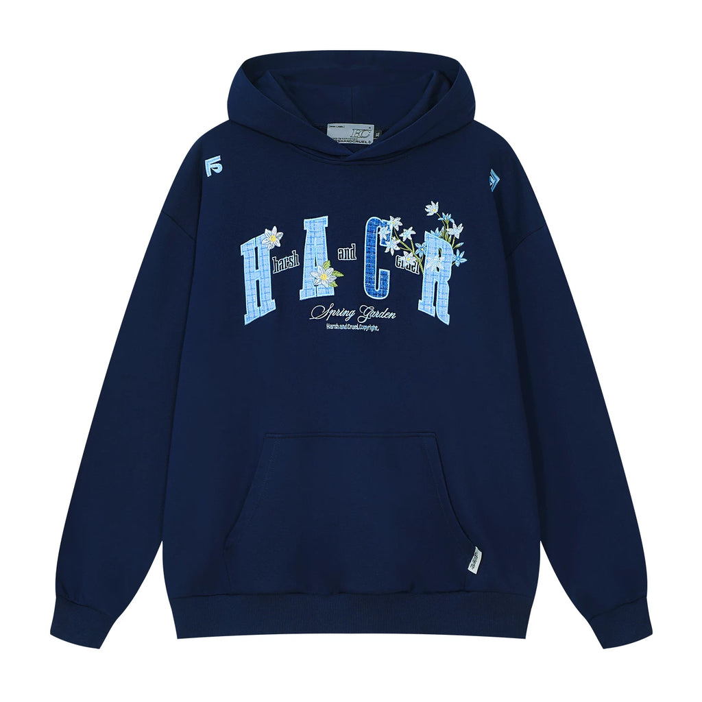 HACR Loose-embroidered Hooded Sweater