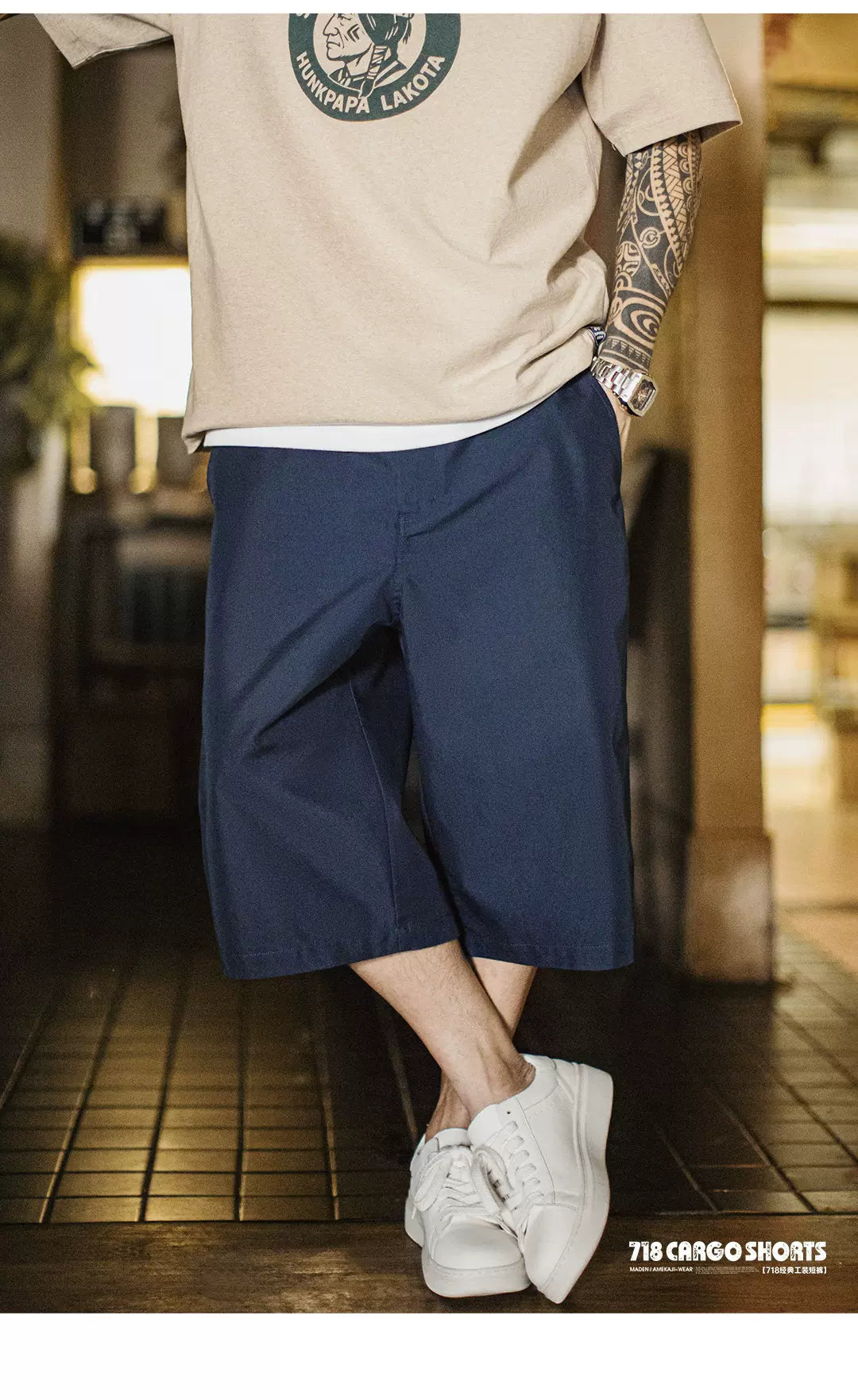 MADEN Casual Loose Straight Shorts