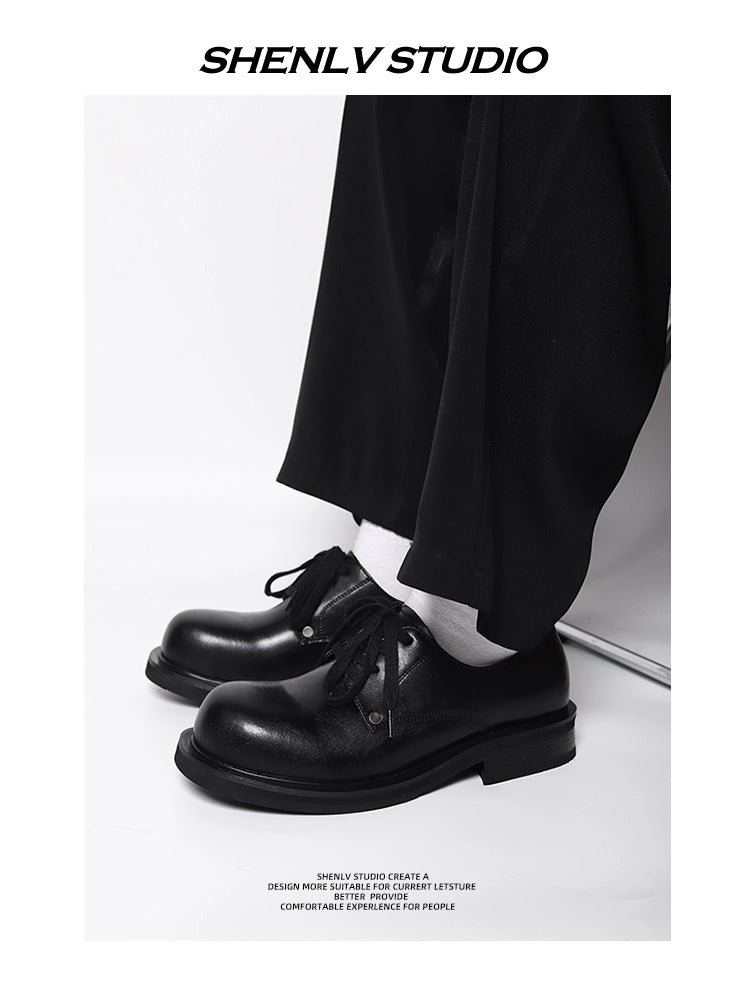 (Clearance) SHENLV turned head thick-soled leather Derby shoes