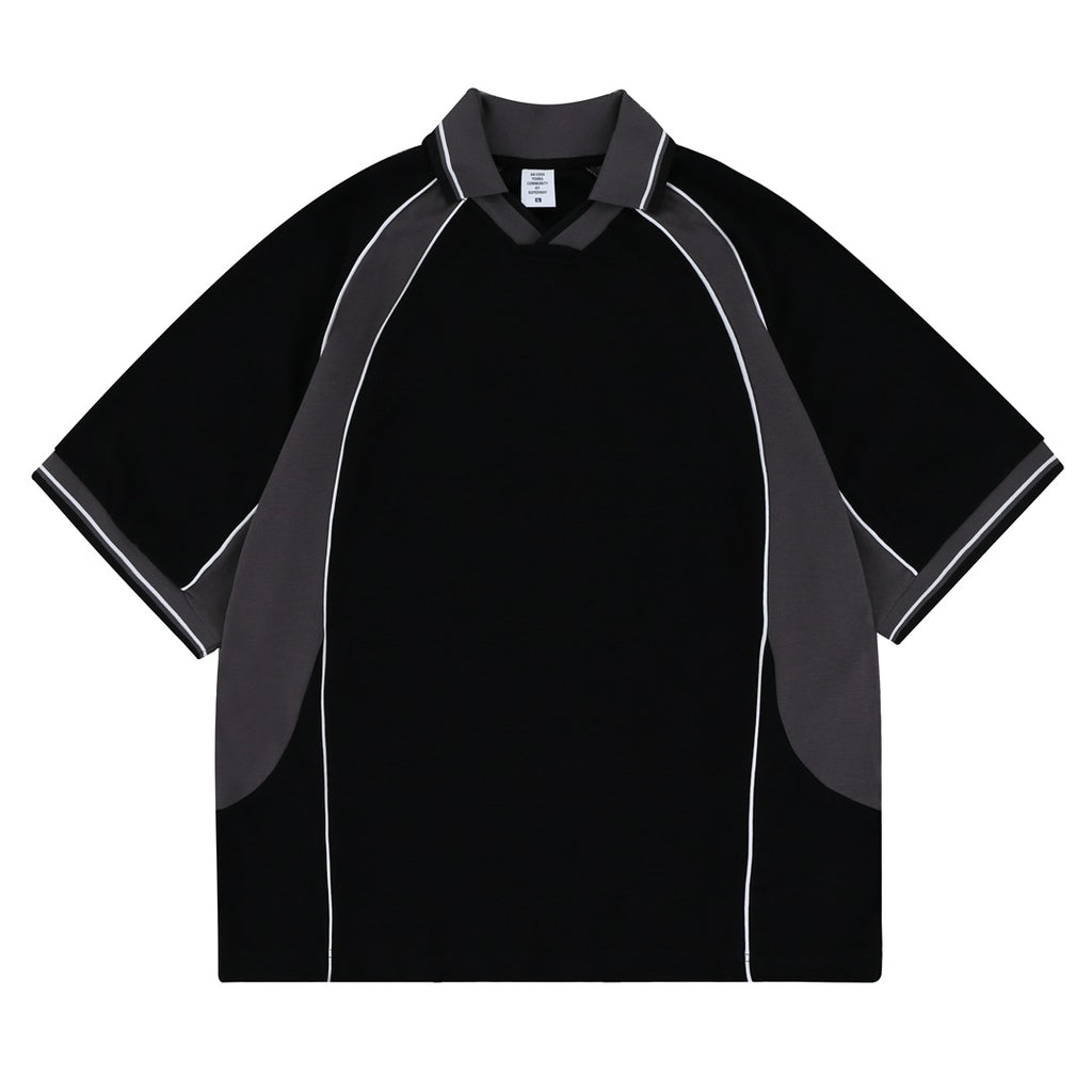 FGSS Splicing Japanese Loose Shoulder Lapel Tee