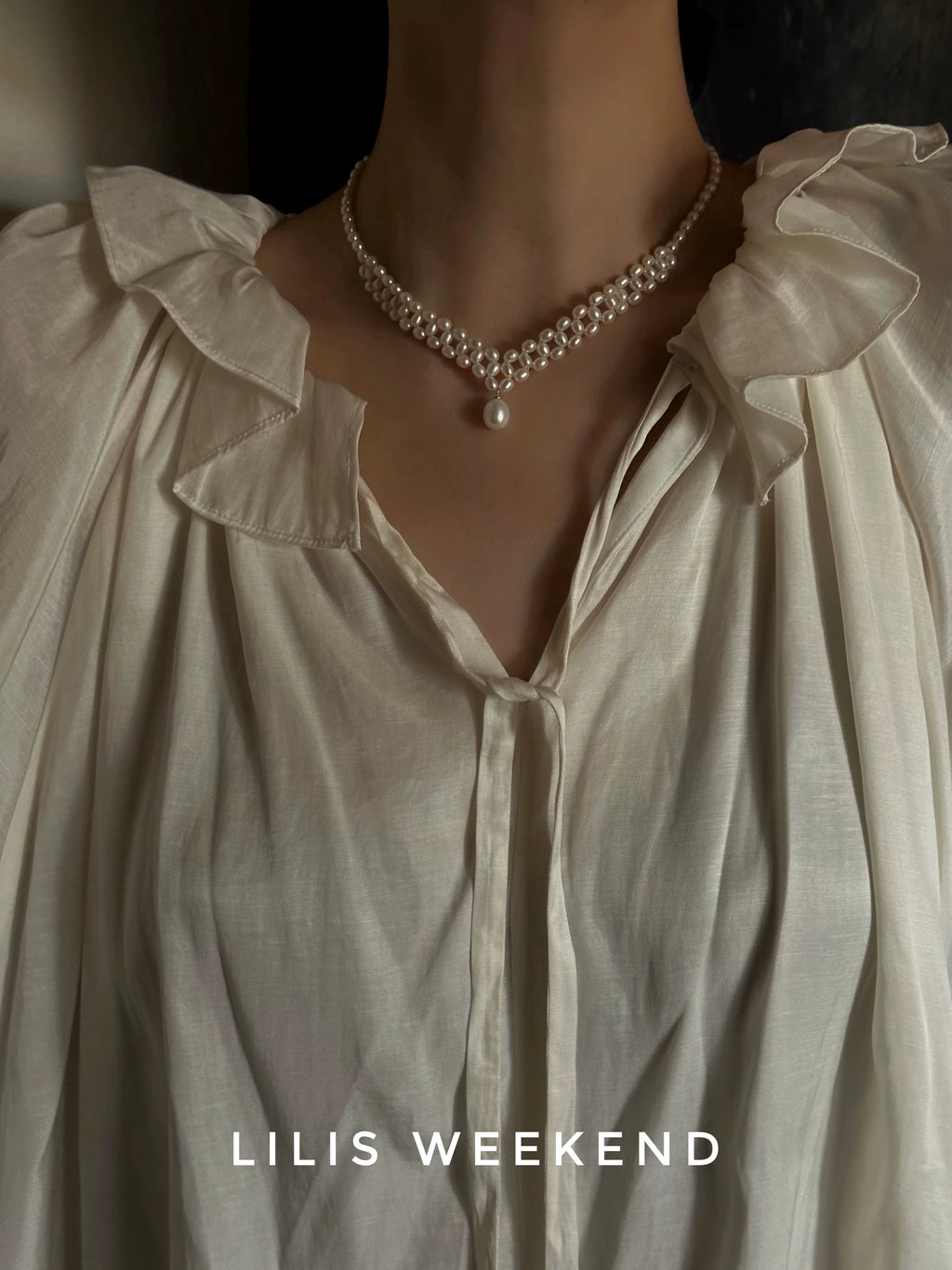 Lilis Weekend Handmade Double Woven Freshwater Pearl Necklace
