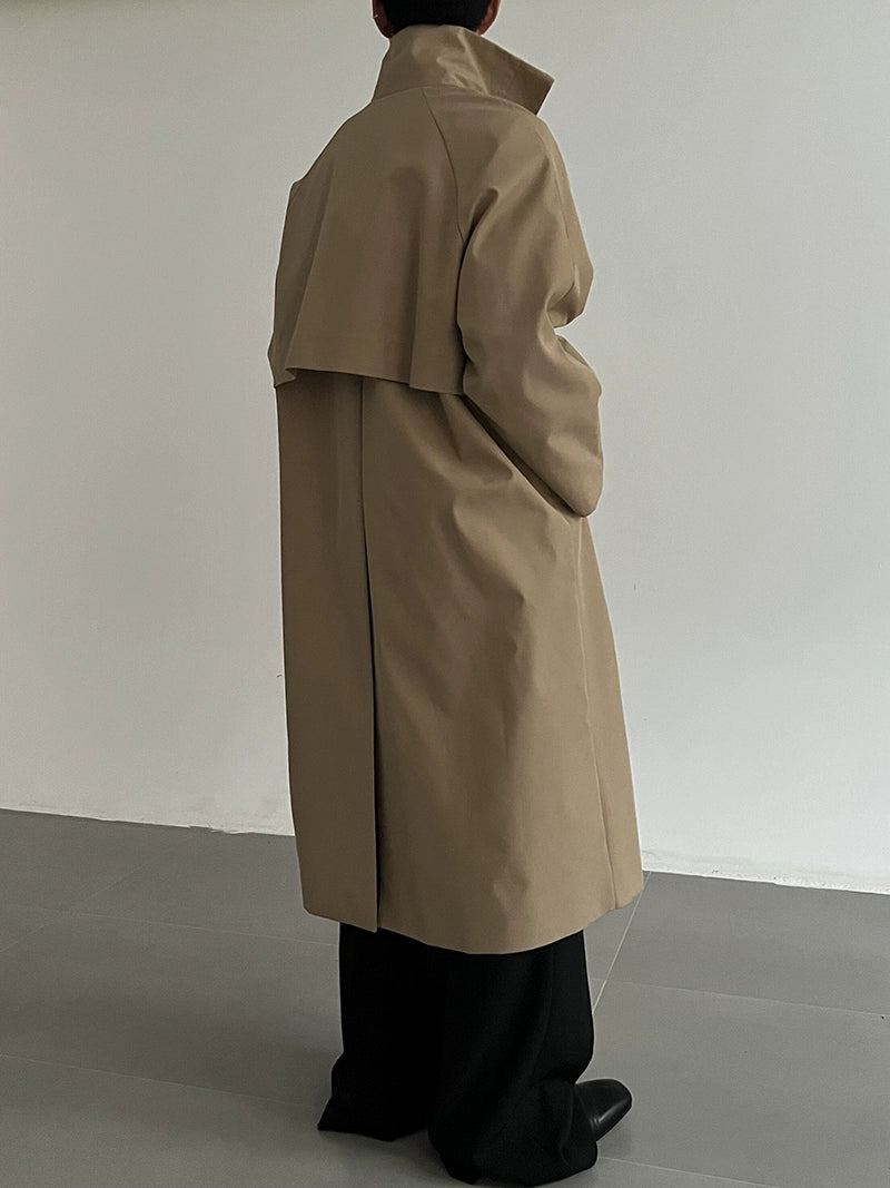 COLN Premium Stand-up Collar Long Trench Coat