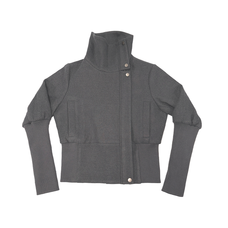 JCAESAR WOMEN Threaded-sleeved Woolen Jacket