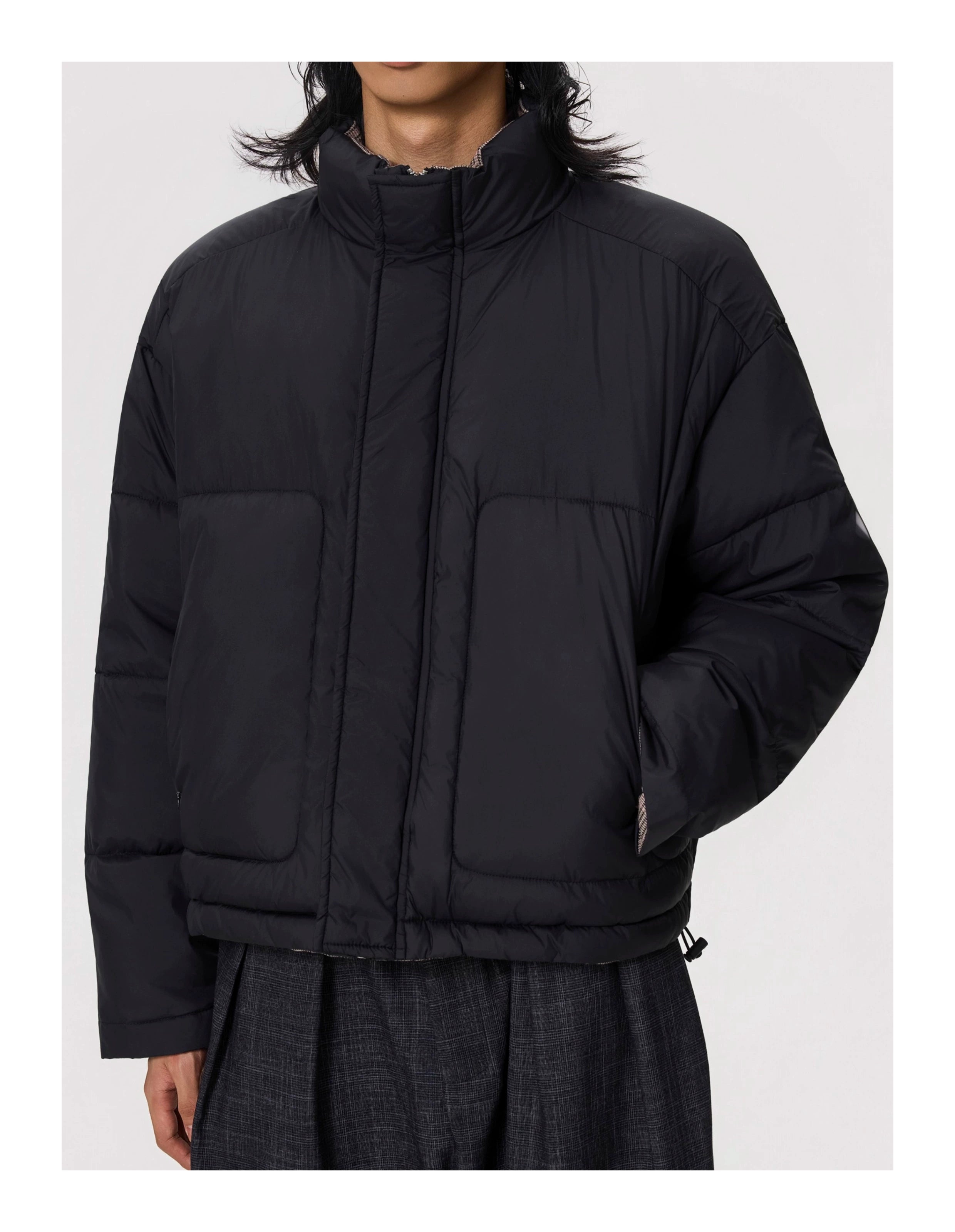 BTSG Double-sided Wear Stand-up Collar Thermal Cotton-padded Coat