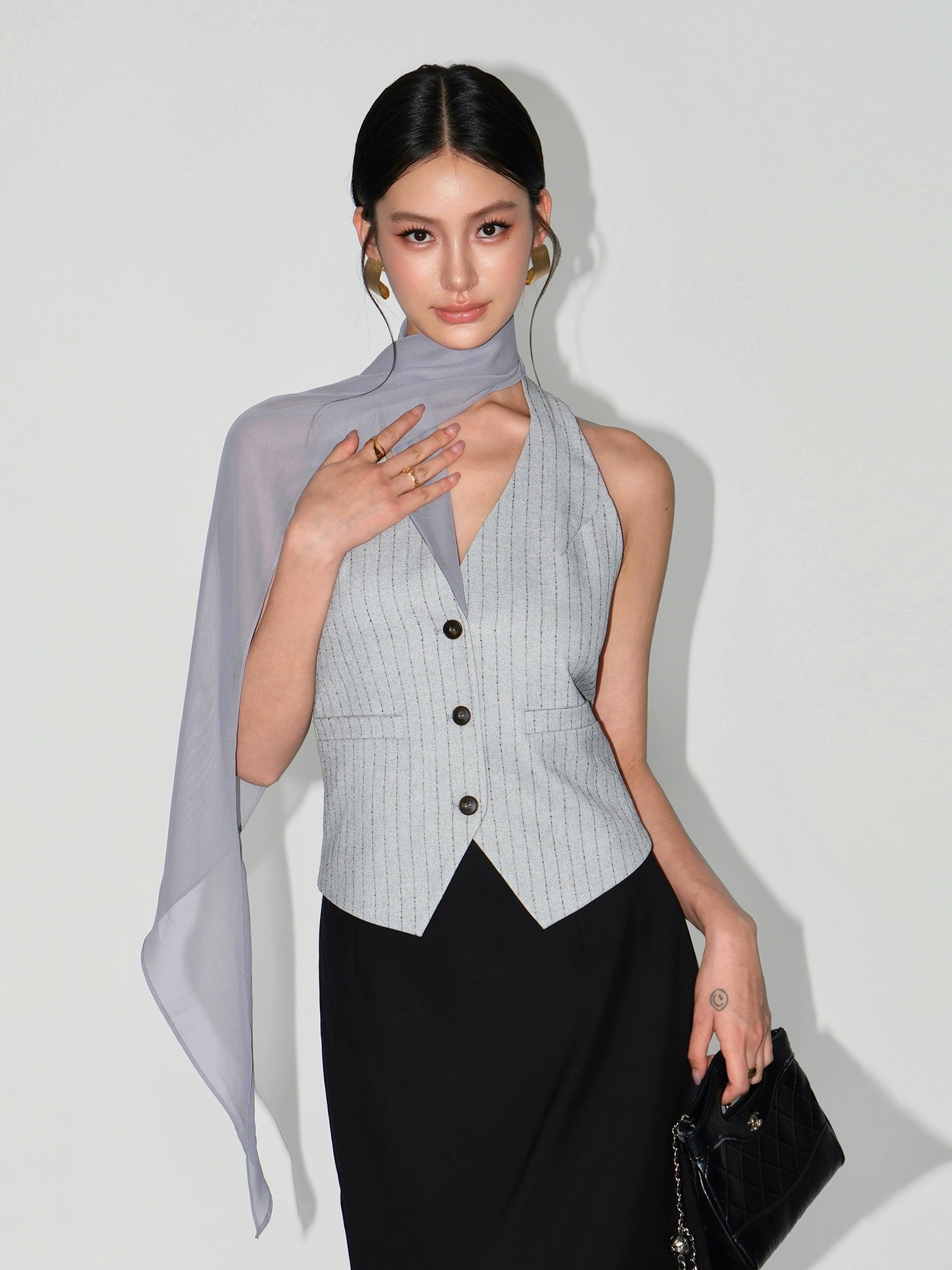 NEVA HU Neck Striped Vest