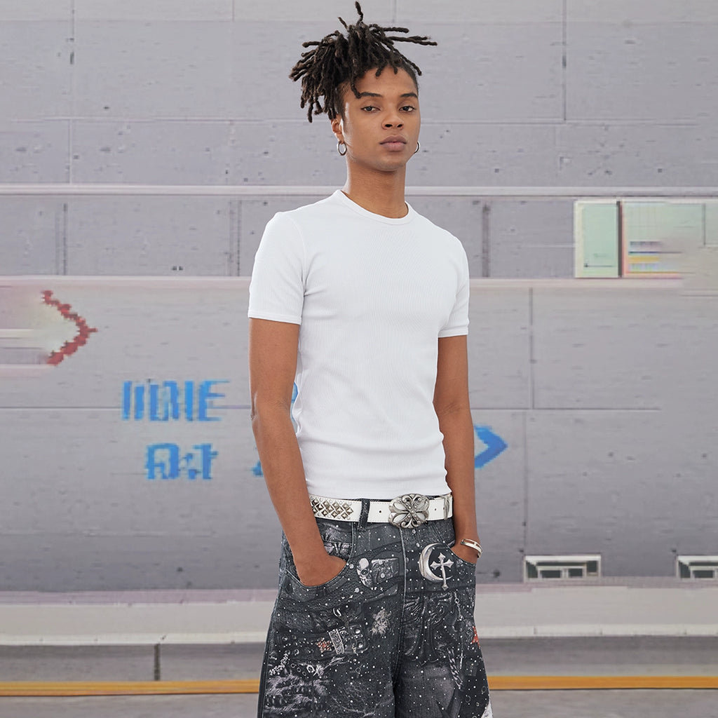 DND4DES Street Hip Hop Tight Fit Threaded Tee