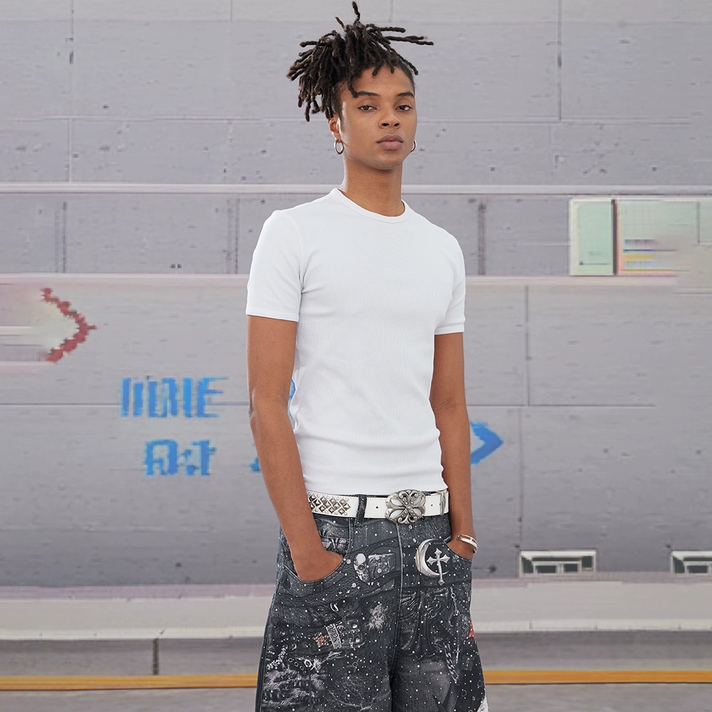 DND4DES Street Hip Hop Tight Fit Threaded Tee