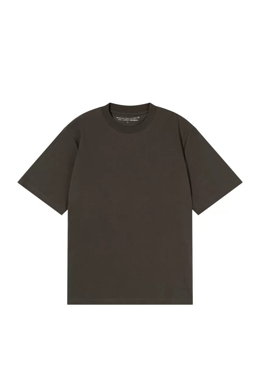 NO LOGO Summer Solona Boxy Wide-Fit Small Neckline Solid Basic Tee