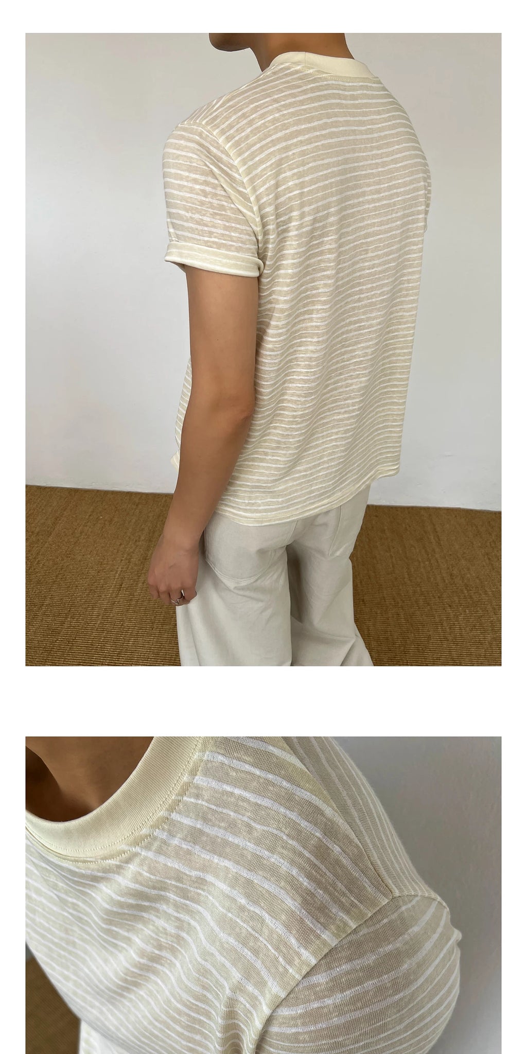 Chein Skin-friendly and Breathable Simple Crew Neck Tee
