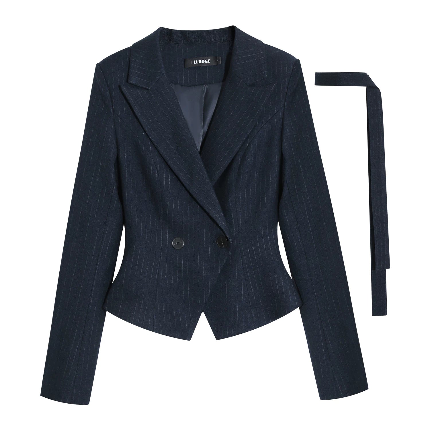 LLROGE Waist Blazer Half-body Leather Skirt Set
