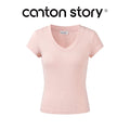 Cantonstory V-neck Shoulder Slim Tee