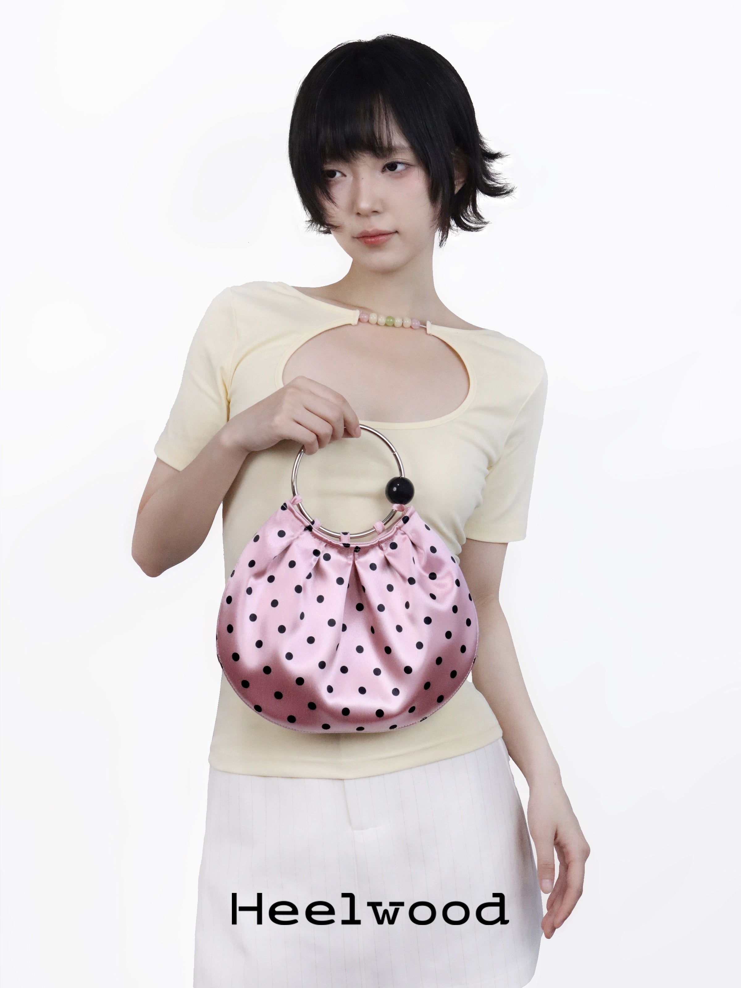 Heelwood Vintage Folded Portable Polka Dot Bag