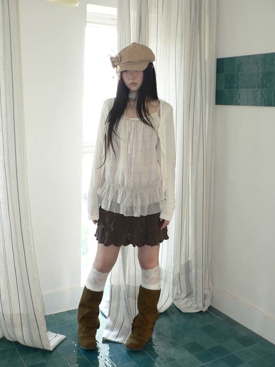 Ang: Project Vintage Ruffle-edged Knitted Skirt
