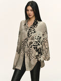 Anna Aneae Leopard Print Long Sleeve Shirt