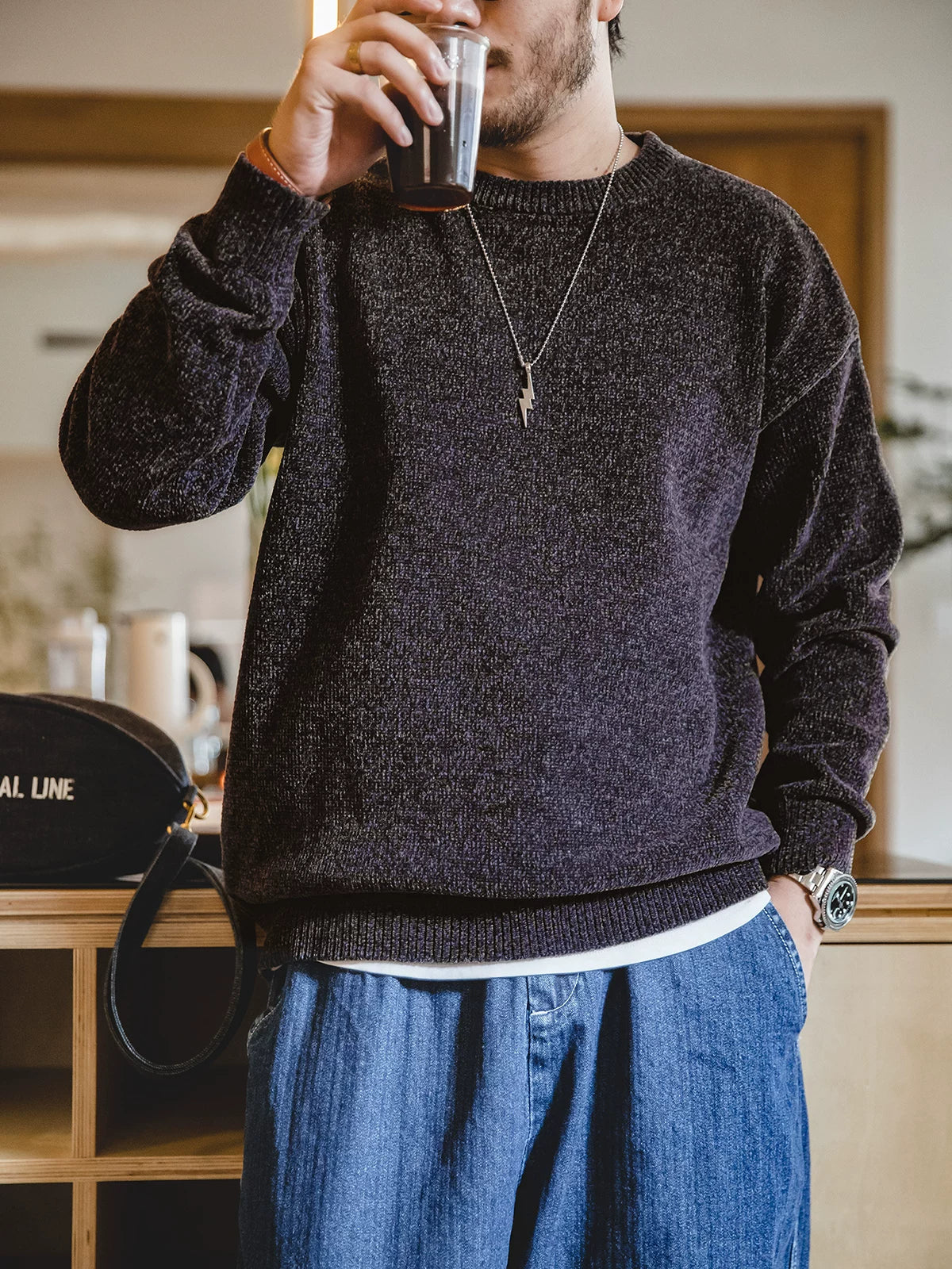 Madden Vintage Chenier Crew Neck Warm Sweater