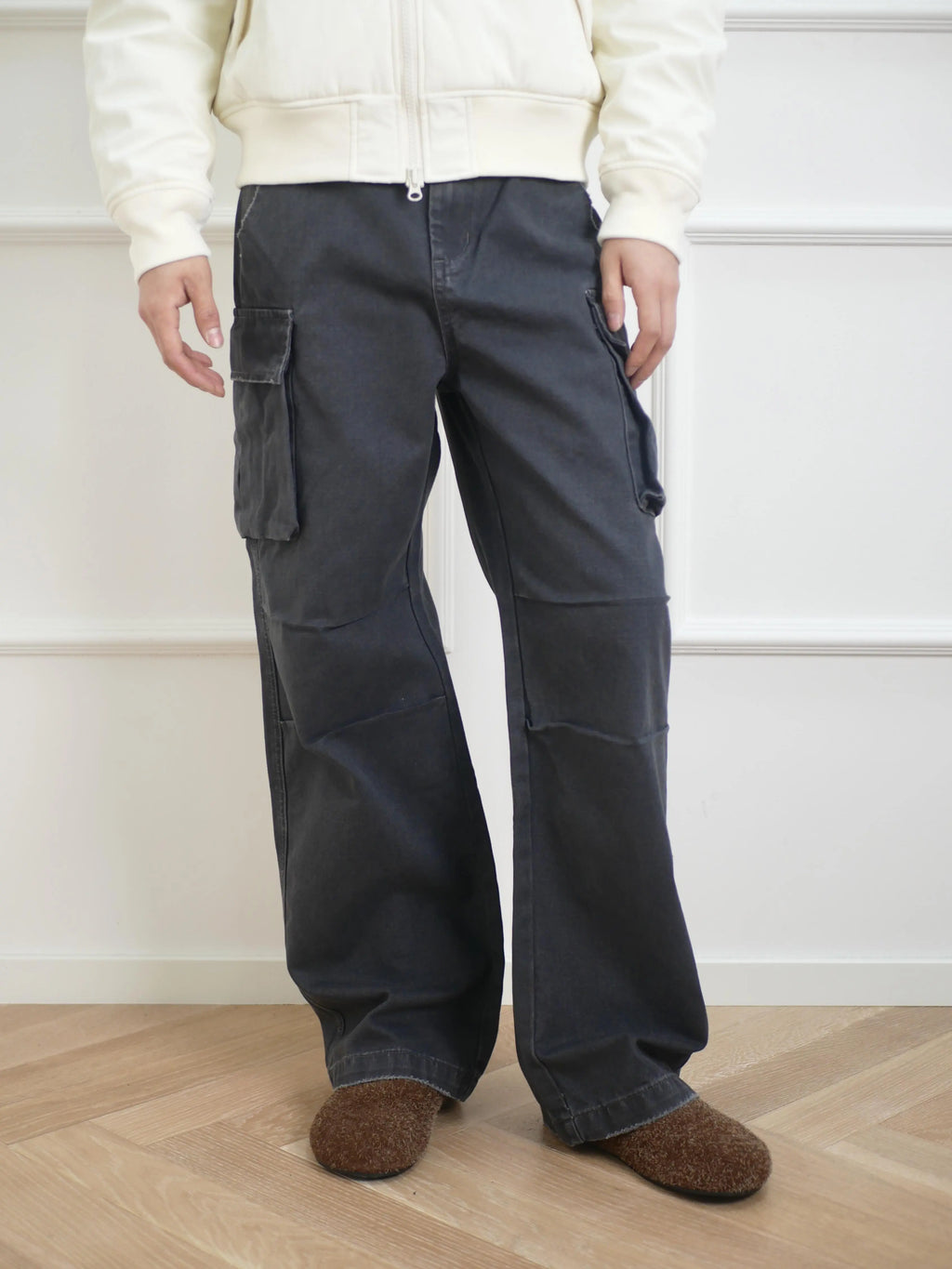 NO LOGO Straight Loose Washed Old Overalls