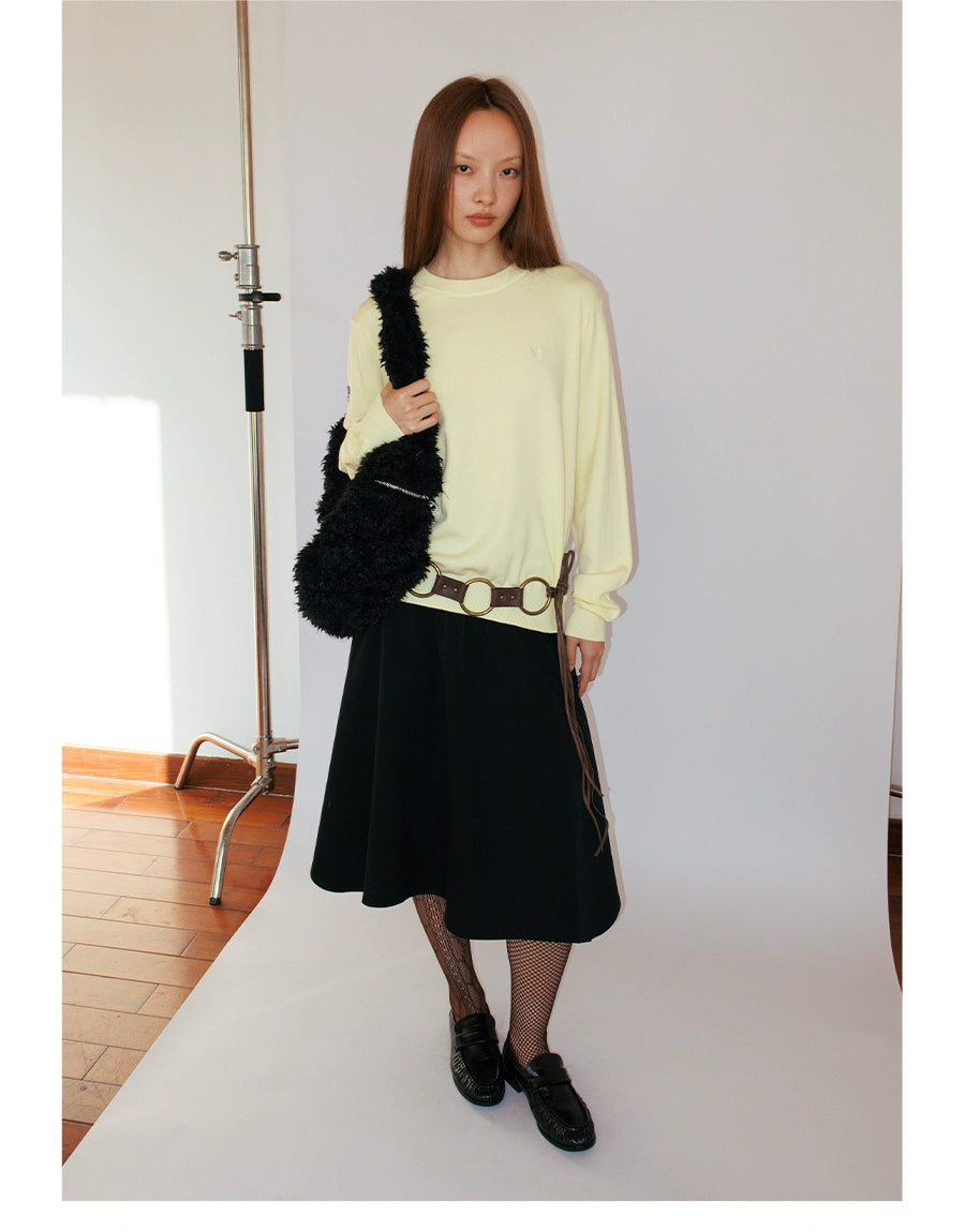 FUNKYFUN Bottomed Long-sleeved Knitted Pullover