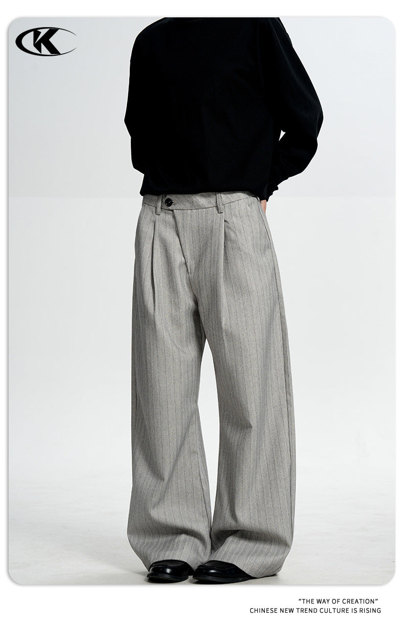 11KN Money Striped Wide-Leg Trousers