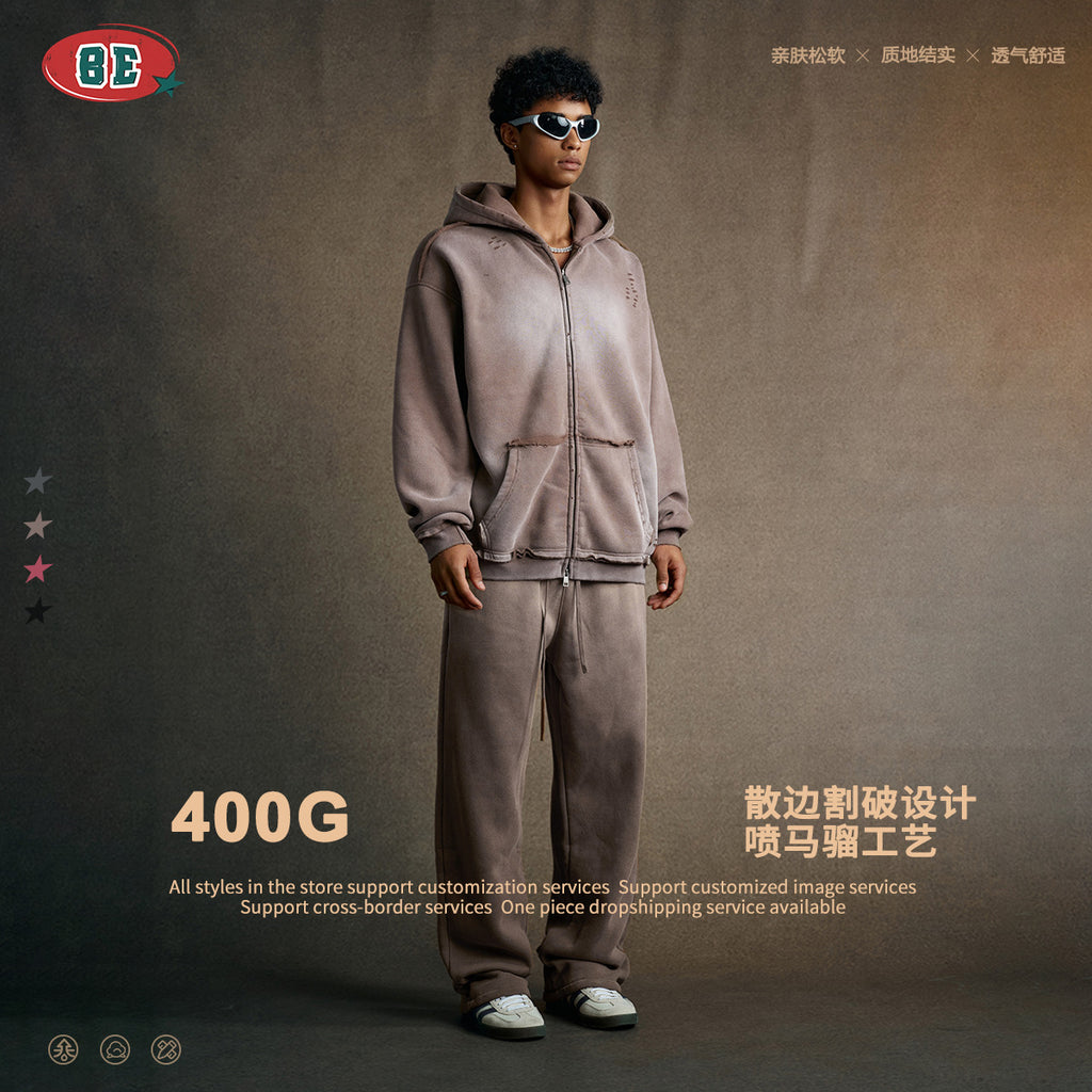 BE High Street Spray Monkey Loose Edge Zip Cardigan Jacket