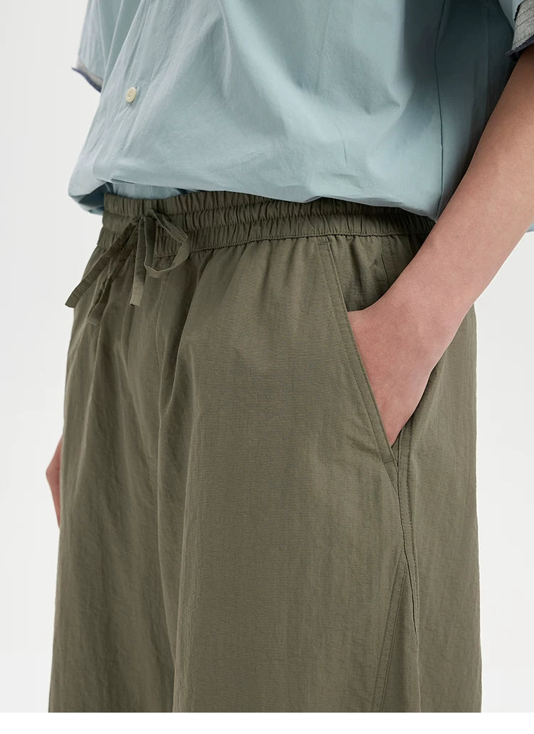 BUTTBILL 280g Breathable Linen-Blend Parachute Pants