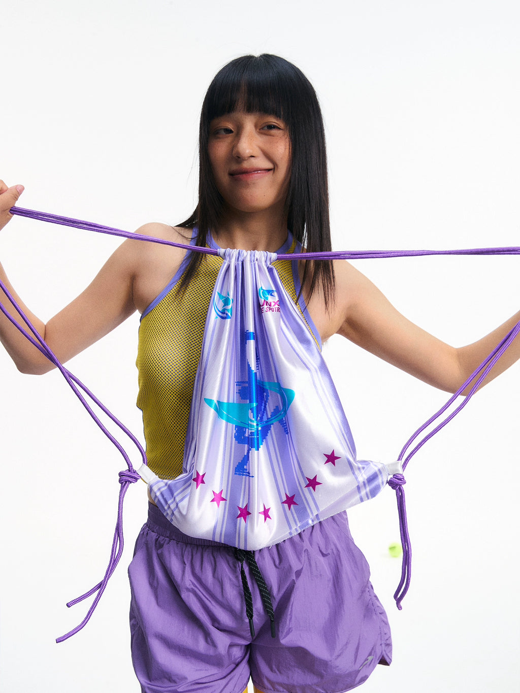 NewJNXS Crystal Forged Sports Stripe Drawstring Bag