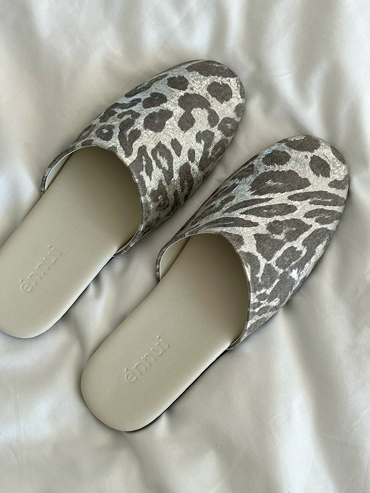 Ennui Cold Leopard Print Lazy Outside Bag Head Slippers