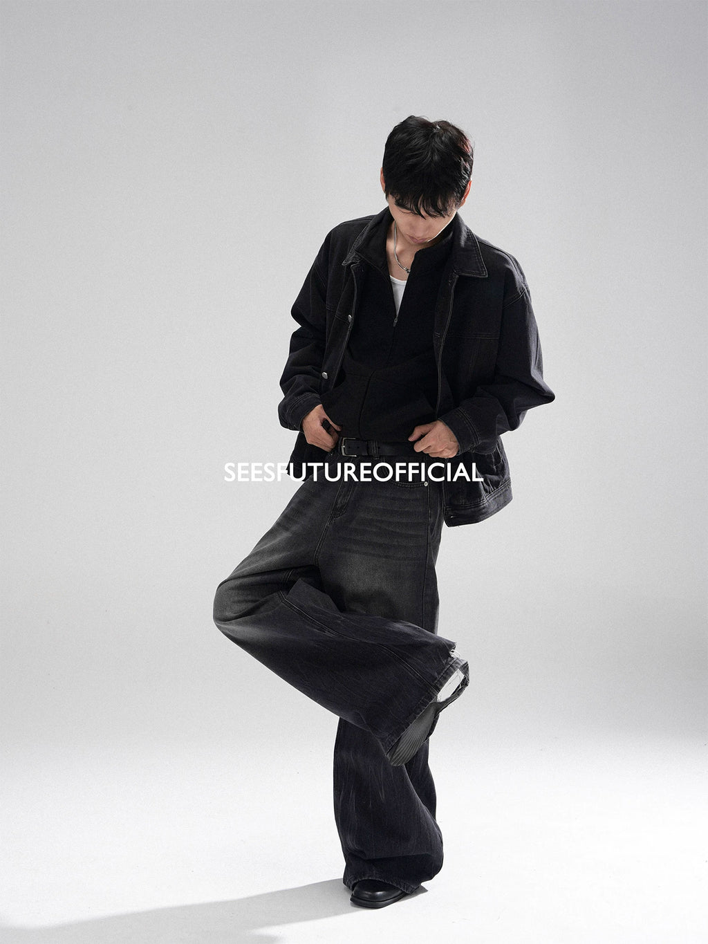 Seesfuture Loose Straight Pants Drape Floor Trousers