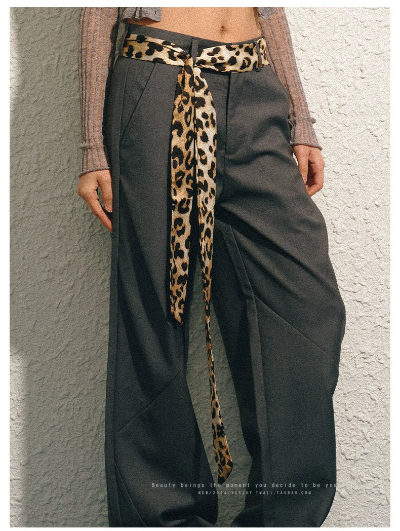YORSOY Fashionable High-end Leopard Print Silk Scarf