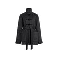 FUNKYFUN Horn Buckle Adjustable Belt Medium and Long Woolen Coat