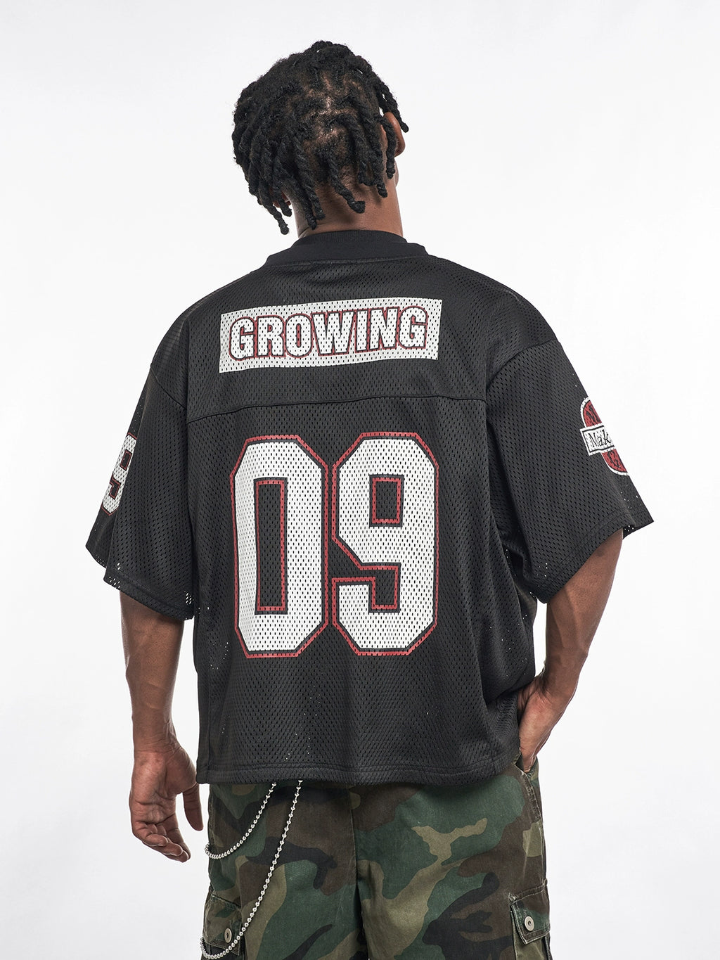 MT99 Collar 09 Letter Printed Breathable Tee