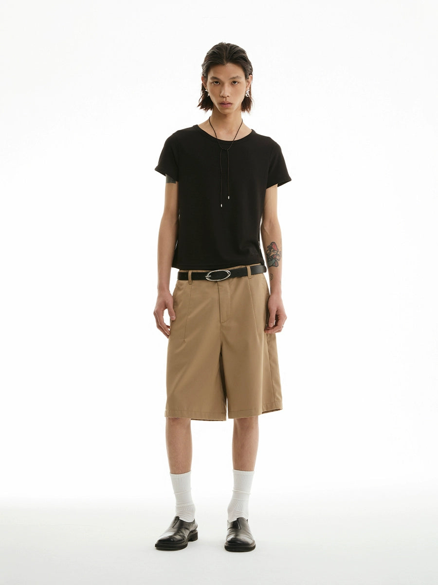 FUNKYFUN Basic Fashionable Minimalist Loose Short TEE