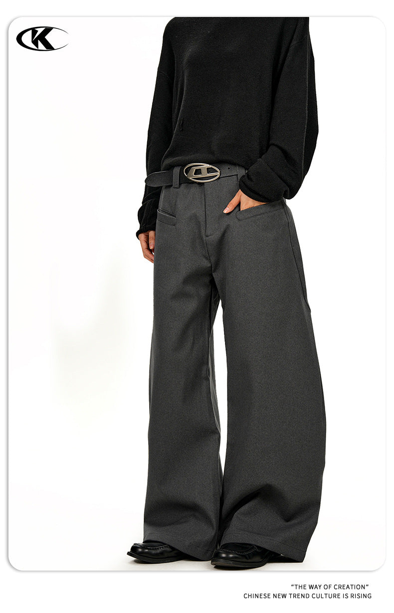 11KN Wide-leg Loose Retro Casual Trousers