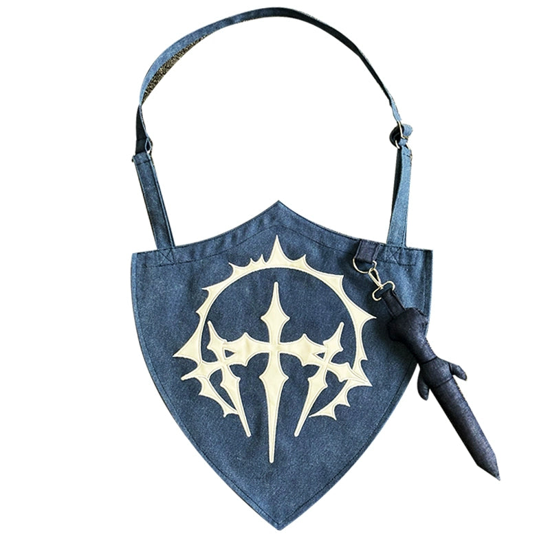 PAIKI Embroidered Versatile Denim Tote Bag