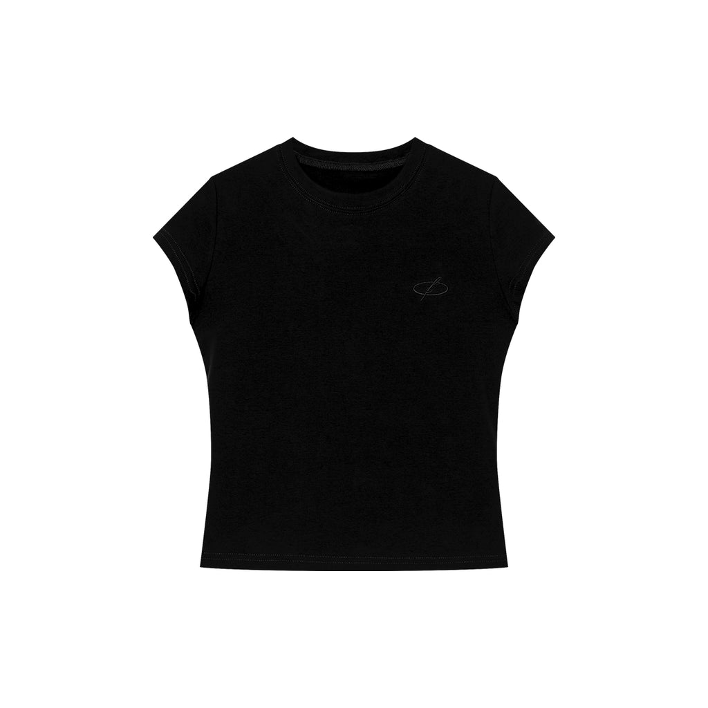 FUNKYFUN Embroidery Front Shoulder Waist Tee