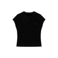 FUNKYFUN Embroidery Front Shoulder Waist Tee