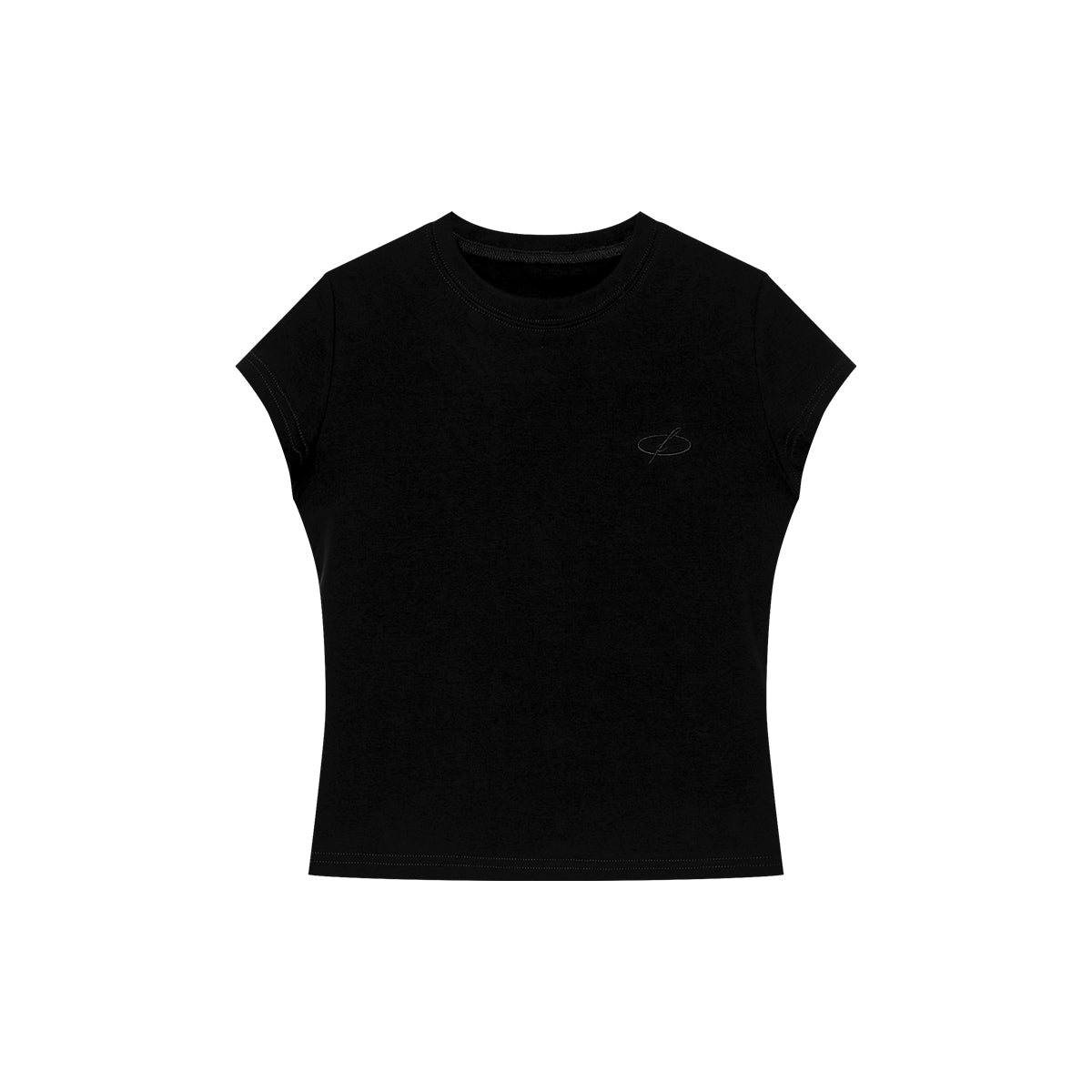 FUNKYFUN Embroidery Front Shoulder Waist Tee