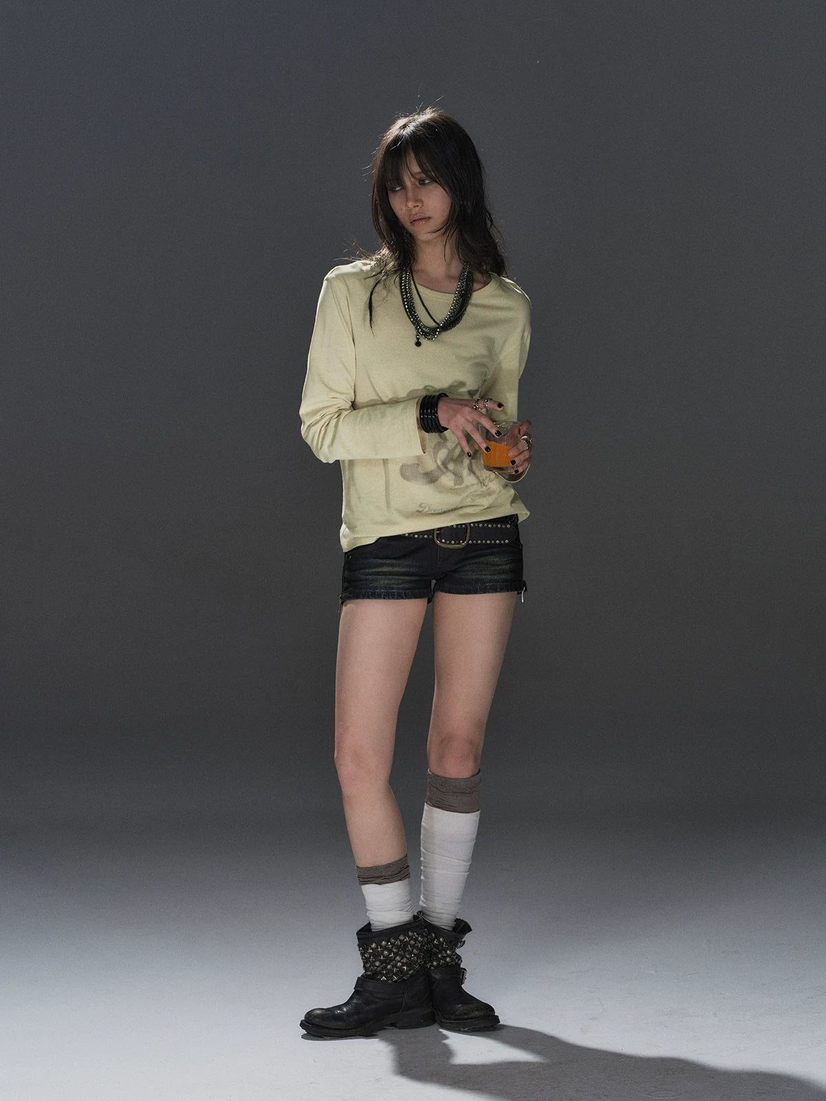 WearAndtear Light and Drape Letter Print Long Sleeve