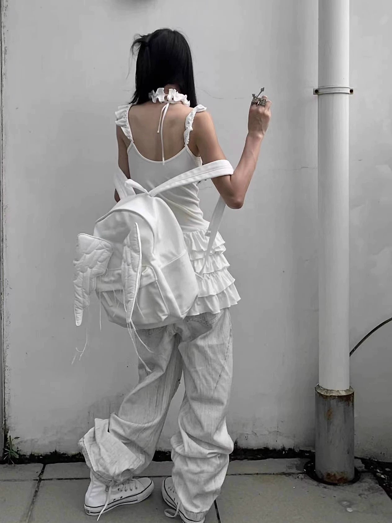 SAUCE Angel Wings Shoulder Canvas Bag