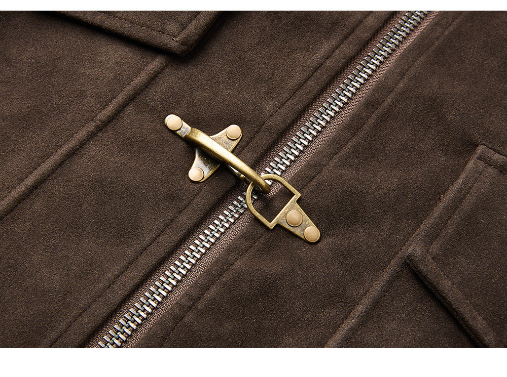 EME Cowhide Fleece Gradual Change Plaid Jacket