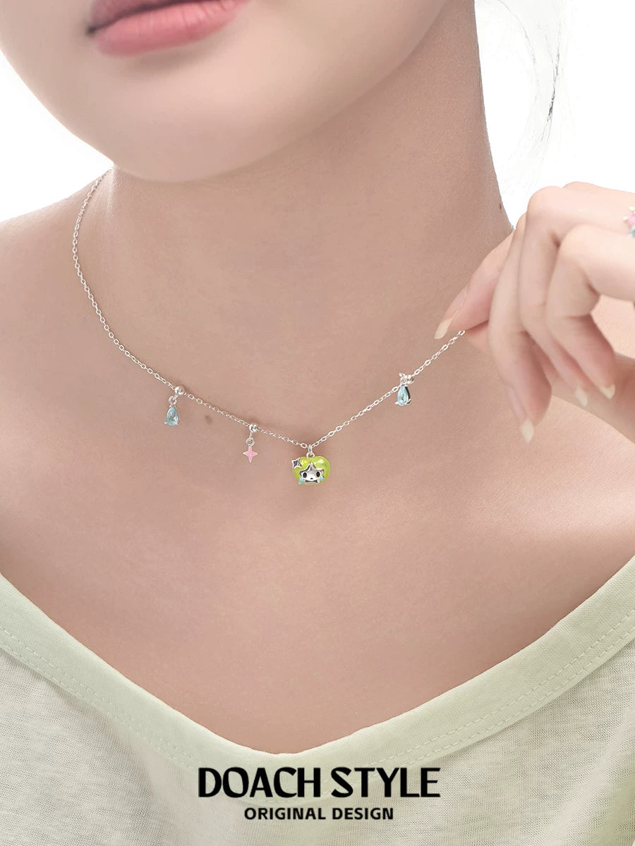 DOACH 925 Sterling Silver Sweet Cool Collarbone Chain Necklace
